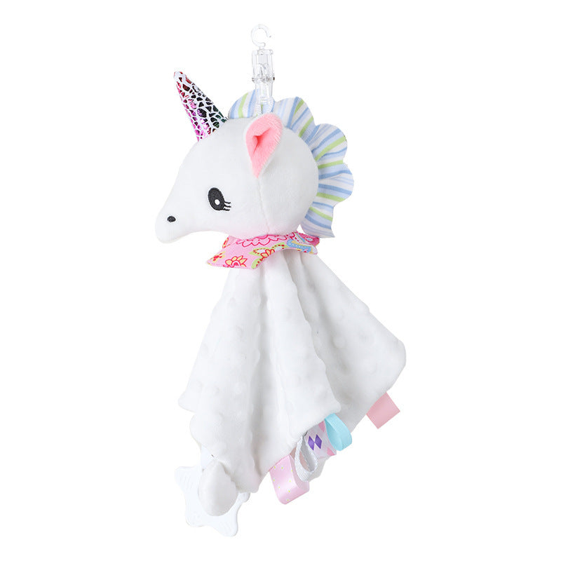 Cuddly cloth made from the softest plush with an integrated rattle