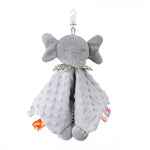 Cuddly cloth made from the softest plush with an integrated rattle
