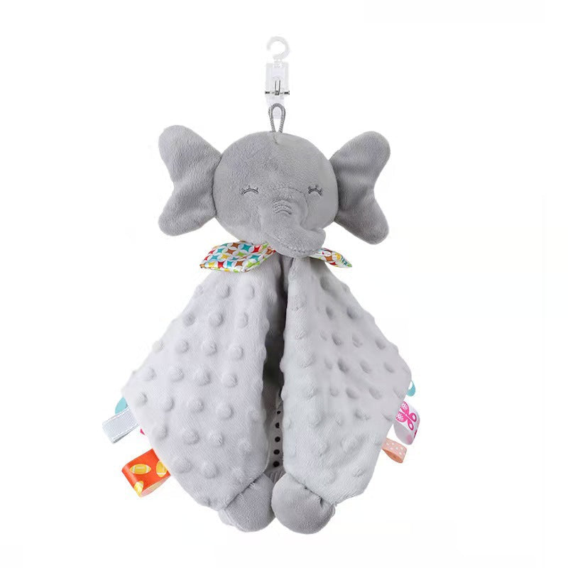 Cuddly cloth made from the softest plush with an integrated rattle