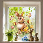 Farbenfrohe Fensterdekoration für Ostern | Fröhliche Hasen & Eier