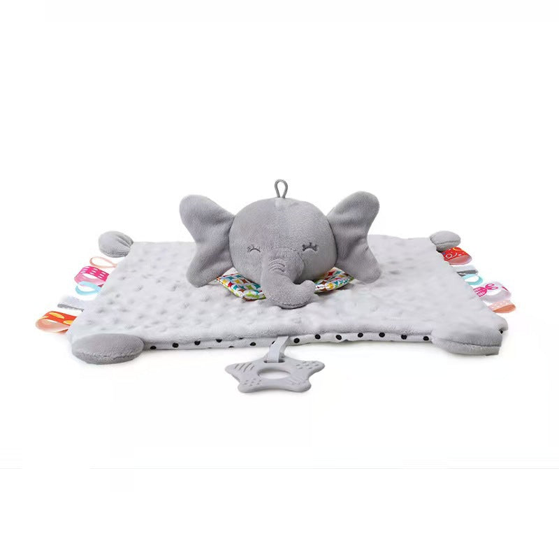 Cuddly cloth made from the softest plush with an integrated rattle