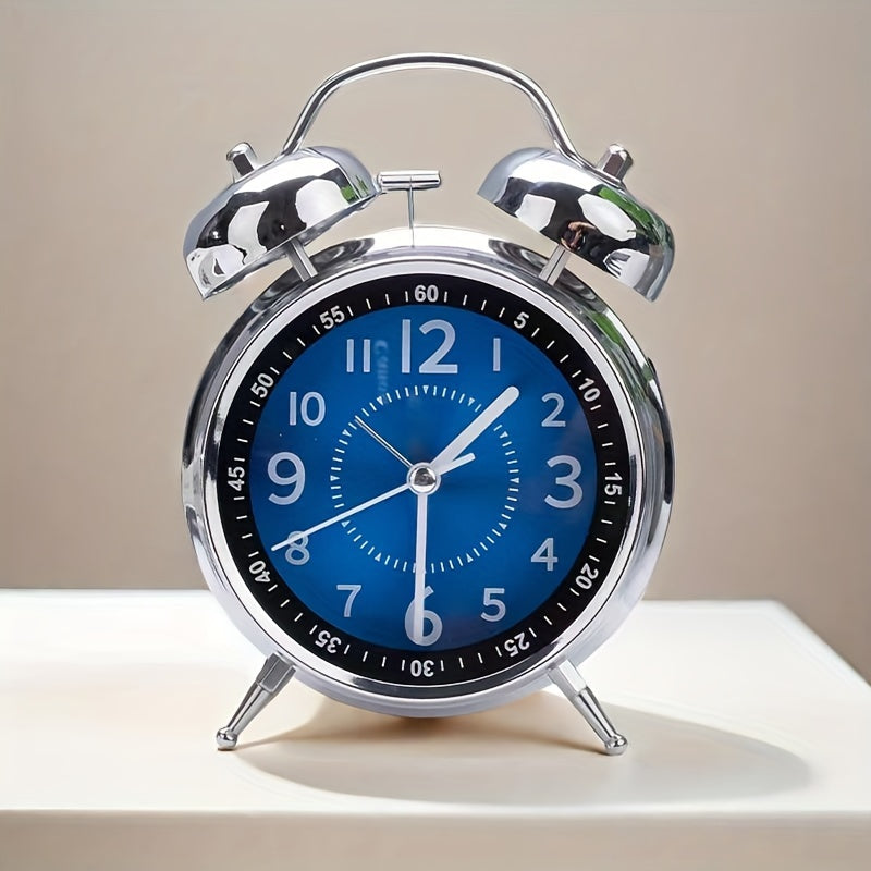 Classic metal alarm clock with bell top for punctual awakening