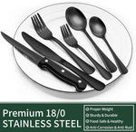 Elegant 24-piece Black Cutlery Set – Stainless Steel & Dishwasher Safe