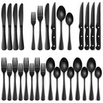 Elegant 24-piece Black Cutlery Set – Stainless Steel & Dishwasher Safe