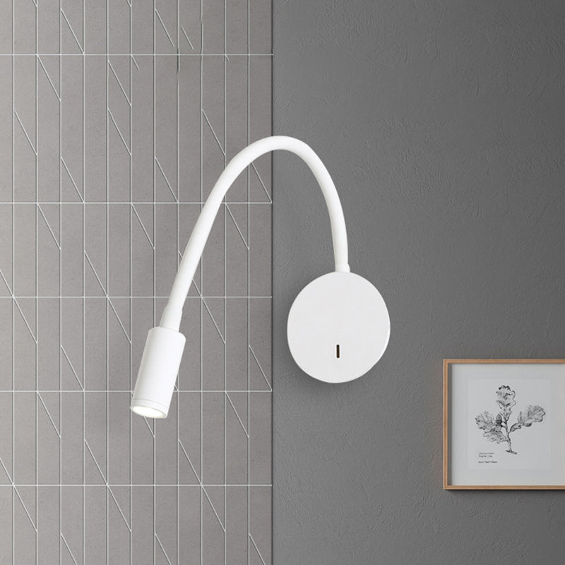 Adjustable Wall Light in Cylinder Design Made of Silicone and Metal – LED in Black/White