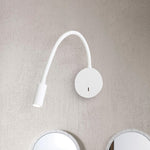 Adjustable Wall Light in Cylinder Design Made of Silicone and Metal – LED in Black/White