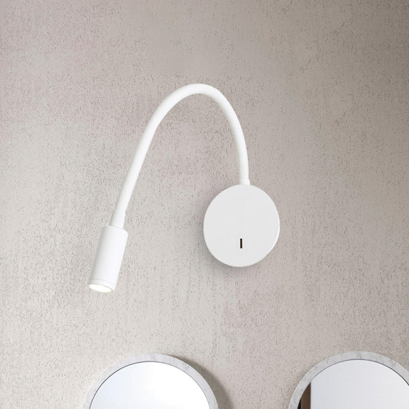 Adjustable Wall Light in Cylinder Design Made of Silicone and Metal – LED in Black/White