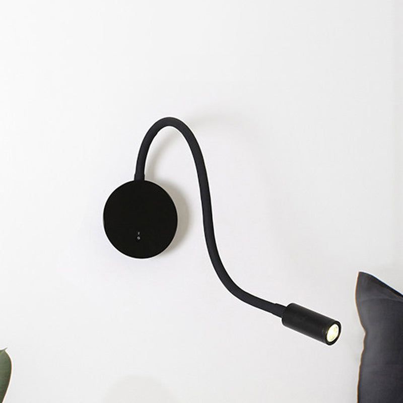 Adjustable Wall Light in Cylinder Design Made of Silicone and Metal – LED in Black/White