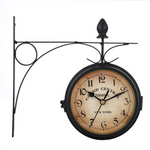 Two-Sided Vintage Wall Clock - Stylish Timepiece for Your Home