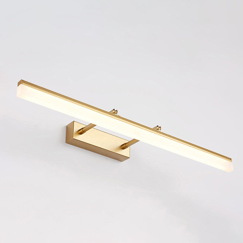 Rechteckige Wandlaterne in Gold – 16"/19,5" LED Badezimmerbeleuchtung