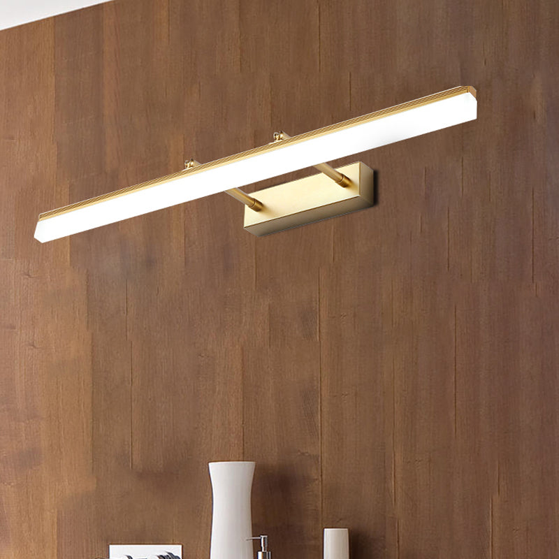 Rechteckige Wandlaterne in Gold – 16"/19,5" LED Badezimmerbeleuchtung