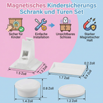 Set for magnetic securing of cabinets and doors for children