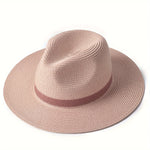 Stylish summer hat with a wide brim made of paper fiber