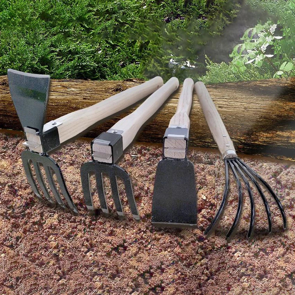 Efficient Garden Rake with 5 Tines | Compact Mini Hoe | High-Quality Steel | Ergonomic Handle | 38 × 21 × 8.5 cm