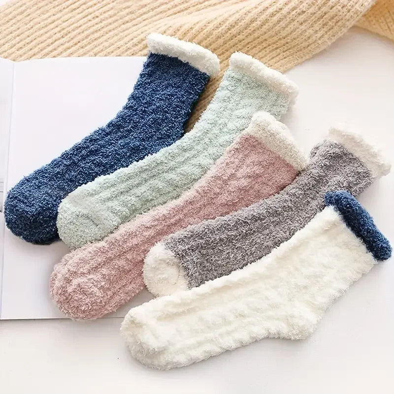Gemütliche Winter-Socken für Damen | 5 Paar | Weiches Fleece
