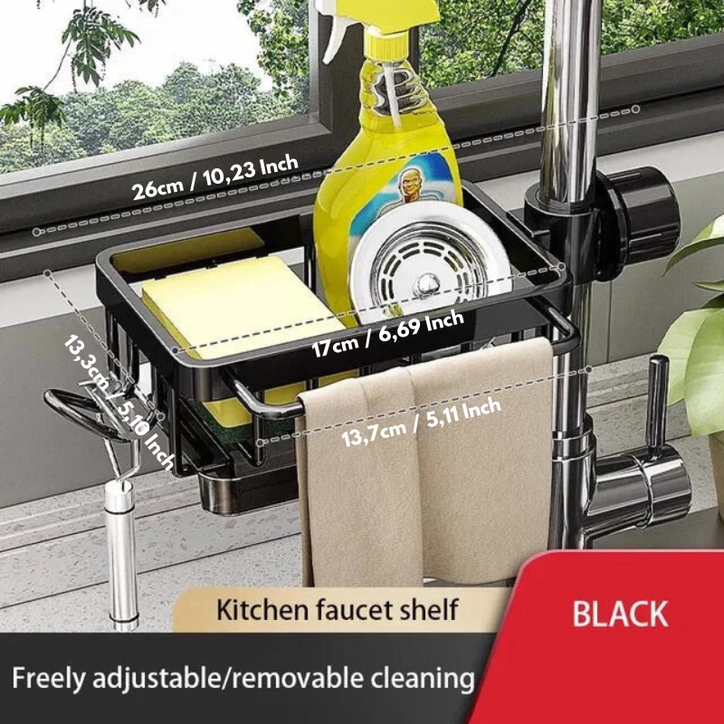 Elegant aluminum sink caddy