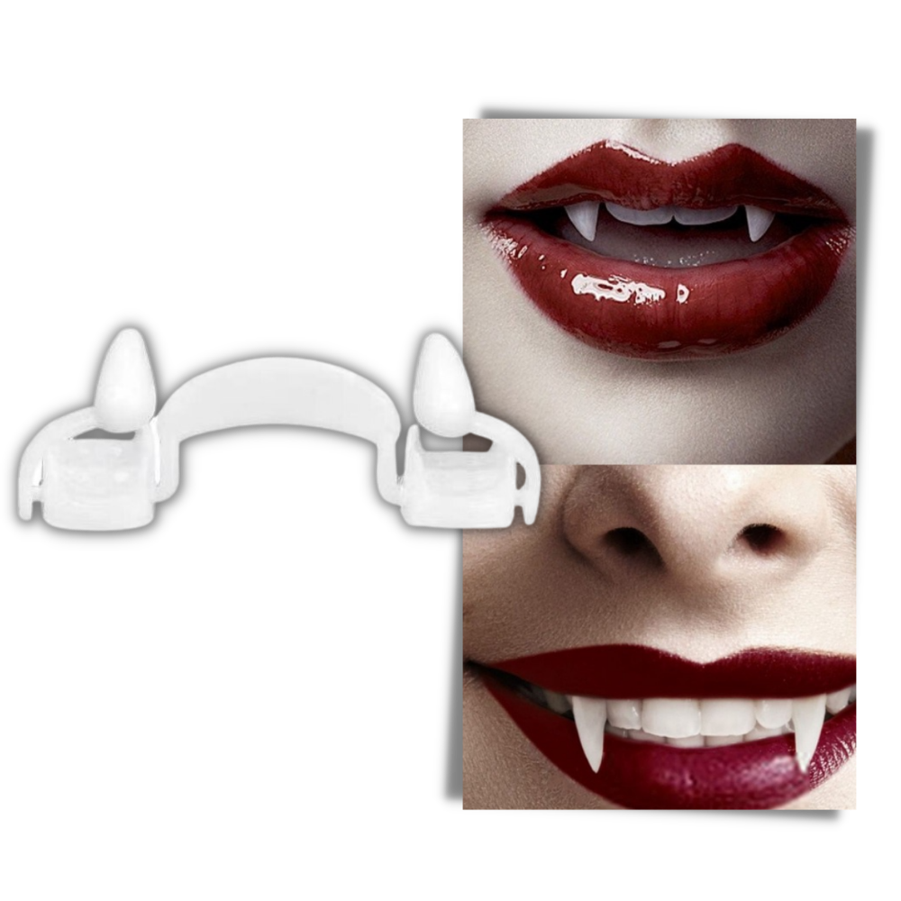 Einfahrbare Vampirzähne im 2er-Set für gruselige Looks