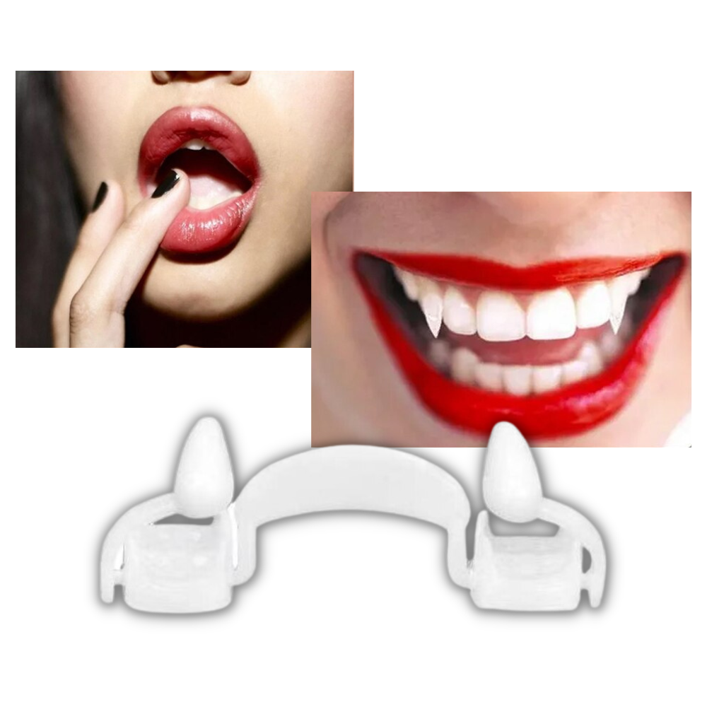Einfahrbare Vampirzähne im 2er-Set für gruselige Looks