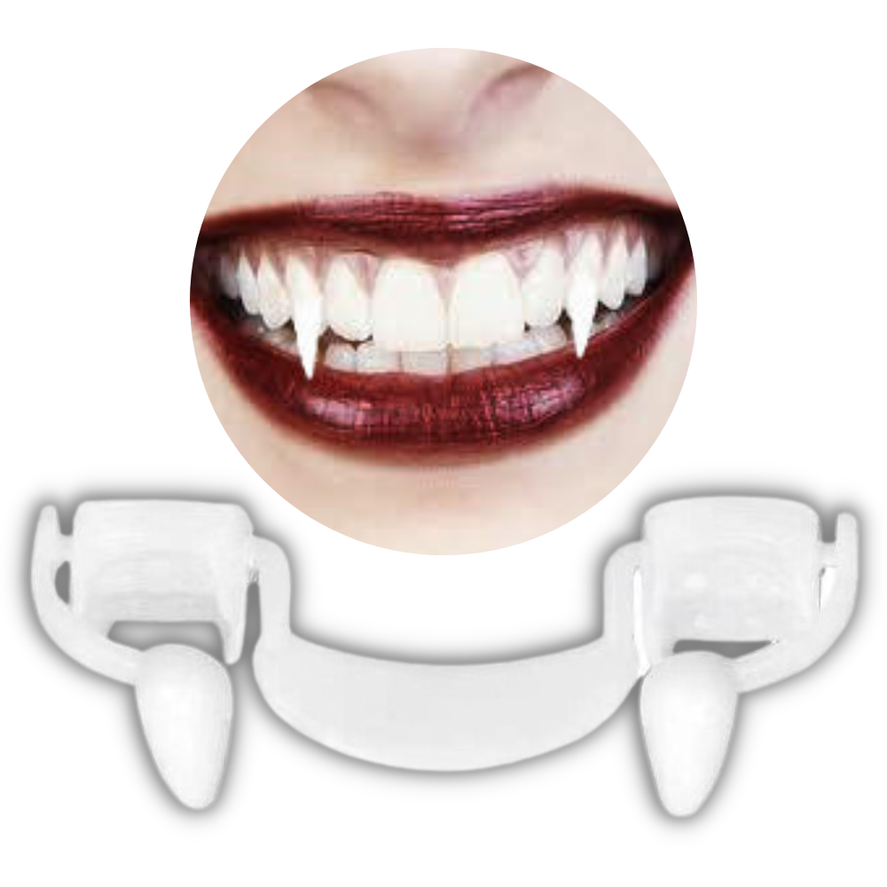 Einfahrbare Vampirzähne im 2er-Set für gruselige Looks