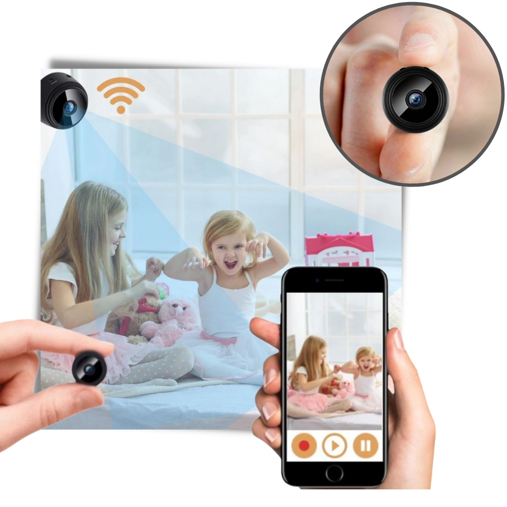 Compact Wi-Fi surveillance camera with motion sensor