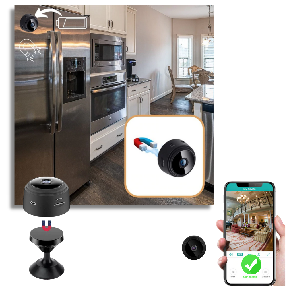 Compact Wi-Fi surveillance camera with motion sensor