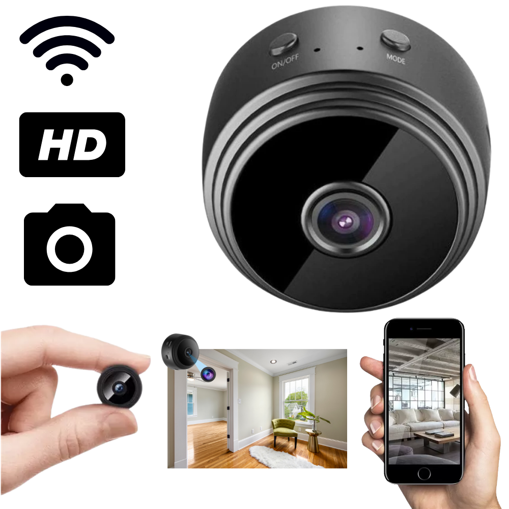 Compact Wi-Fi surveillance camera with motion sensor