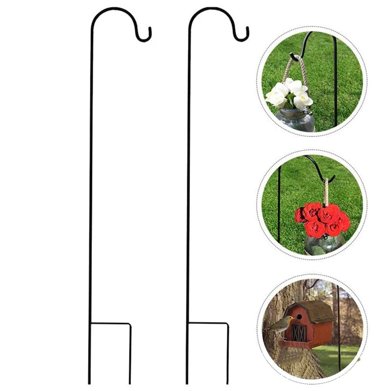 Eleganter Gartenhaken aus robustem Metall | 76 cm | Schwarz
