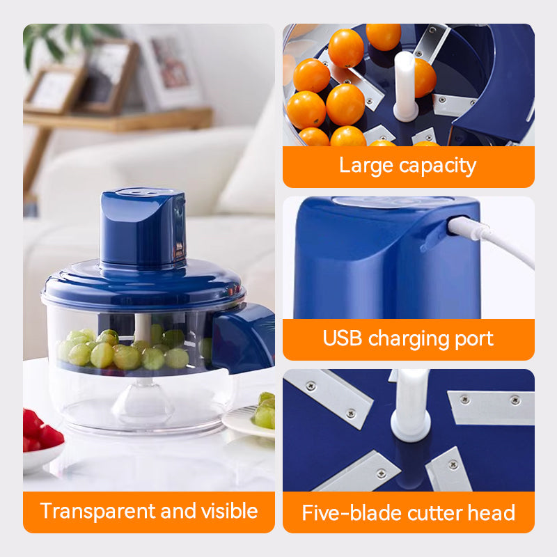 Electric Vegetable Chopper with 5-Blade Knife