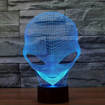 3D Alien Lamp with LED Color Lighting and Touch Control