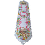 Spring Magic Table Runner for Easter | Chicks & Tulips Design | 177 x 38 cm