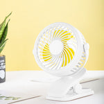 Portable Clip-On Fan with 360° Rotation – USB & Rechargeable Battery