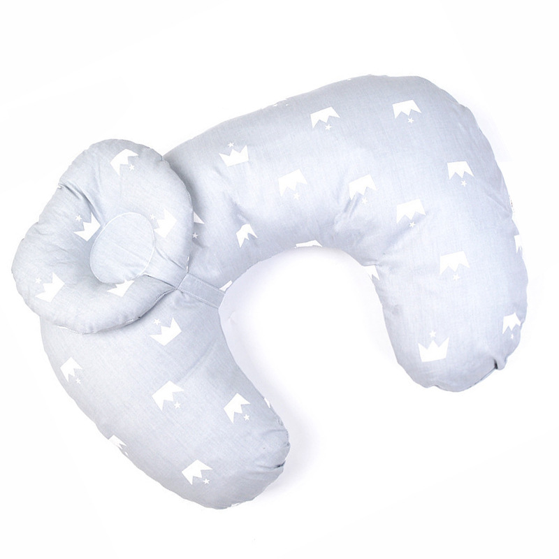 Nursing pillow for mothers with integrated baby head pillow