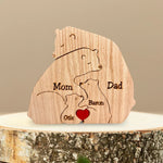 Personalizable Wooden Puzzle with Bear Motifs for the Family