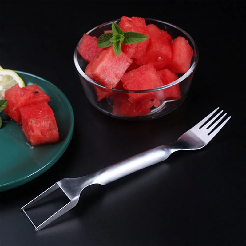 Vielseitiger Melonenschneider mit Gabel | FruchtGenuss