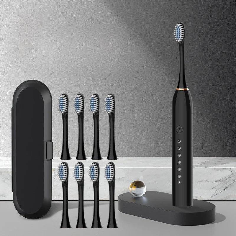 SonicPure Electric Toothbrush – Rechargeable, Quiet, and 8 Brush Heads