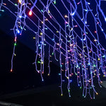 Frostlichter 50m LED Icicle Fairy Lights | IP44 Weatherproof | 36V Low Voltage | Over 500 LEDs | Beautiful Waterfall Effect | Warm White