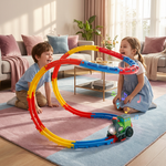Toy roller coaster with train