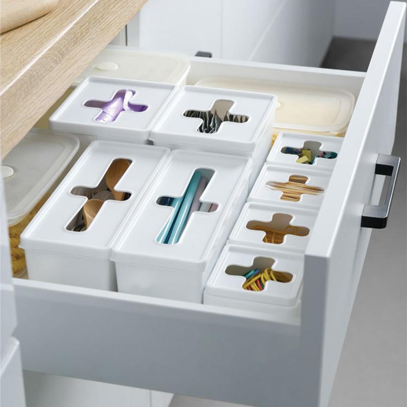 Aufbewahrungsbox für den Schreibtisch mit Deckel