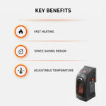 Compact fan heater with ceramic heating technology