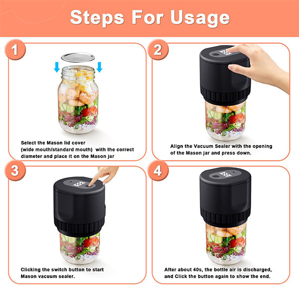 Electric vacuum sealer for canning jars