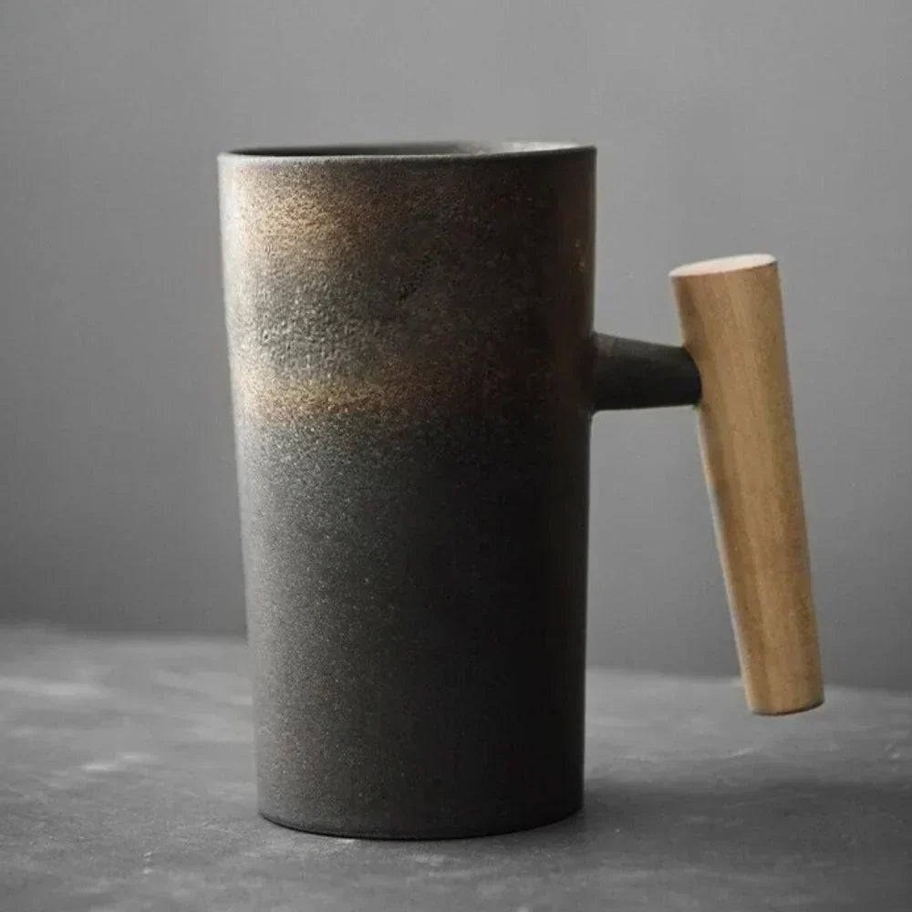 NordicDream Keramiktasse – Stilvolles Design mit Holzgriff