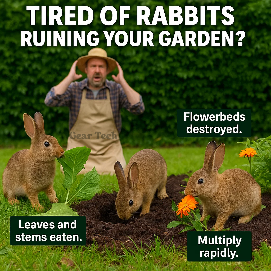 Solar-powered Ultrasound Rabbit Repellent with Flashing Light – Effective Protection for Your Garden