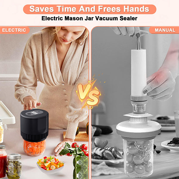 Electric vacuum sealer for canning jars