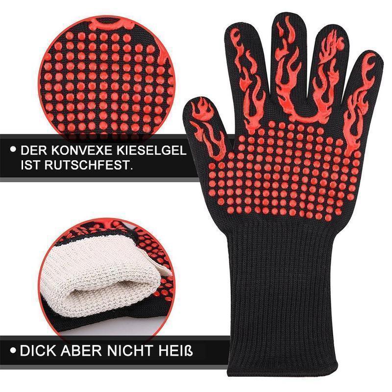 Hitzebeständige Grillhandschuhe – Professionelle Grillhandschuhe, 1 Paar