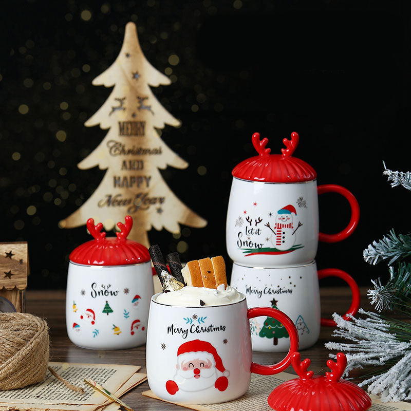 Christmas mugs with festive design