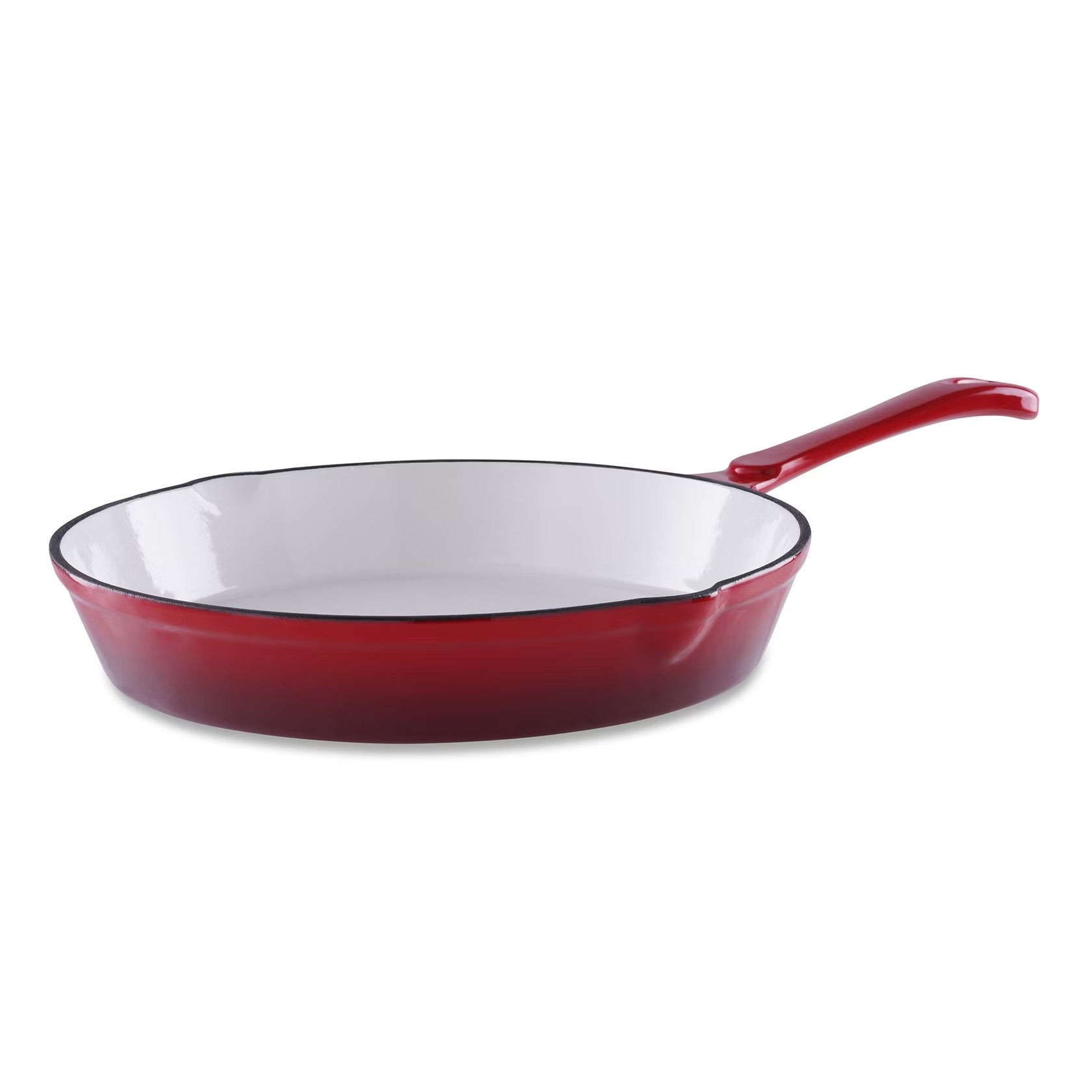 High-Quality Cast Iron Roasting Pan, 40x25x5.5 cm, Ruby Red