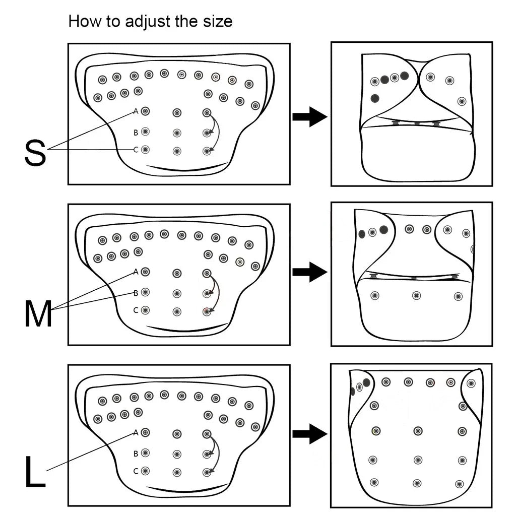 Cloth diaper for babies with snaps and removable insert
