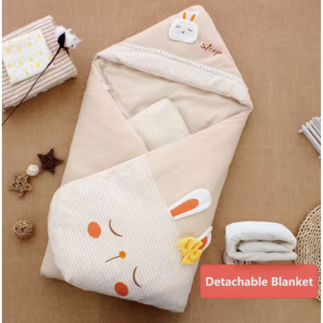 Hooded Swaddle Blanket for Babies – Cozy Sleeping Bag for Newborns