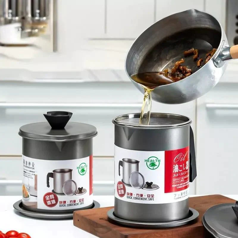 1,4L Edelstahl Ölfiltertopf für die Küche - Küchenhelfer Pro