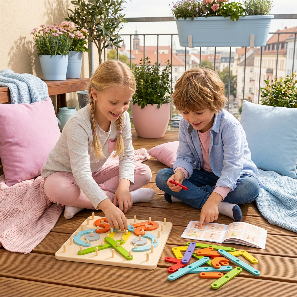 Wooden puzzle toy with Montessori design for creative nail games